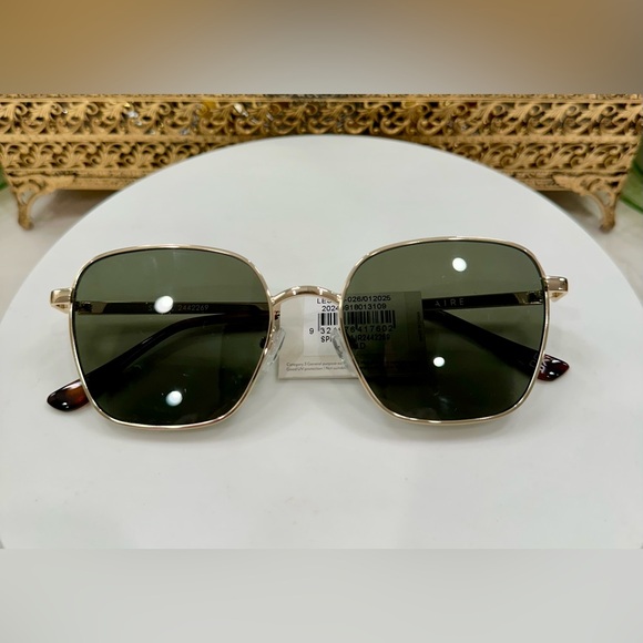 NWT Aire - Gold Spiral Square Sunglasses/Sunnies/Shades - Picture 15 of 15
